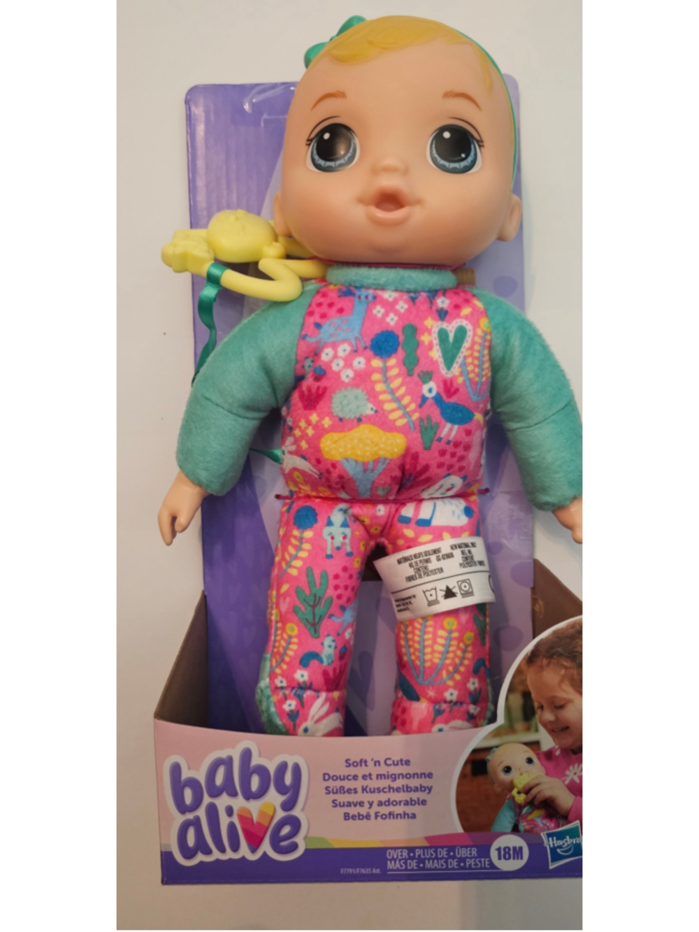 Baby Alive Soft 'n Cute Doll One Size Pink Teal